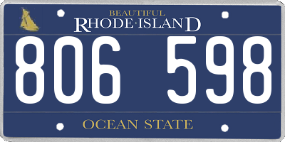 RI license plate 806598