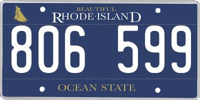 RI license plate 806599