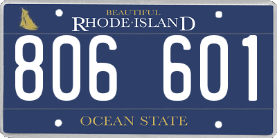 RI license plate 806601