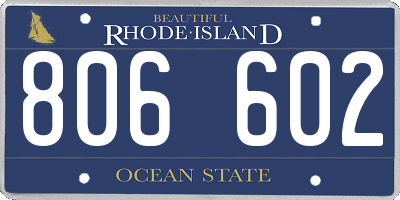 RI license plate 806602