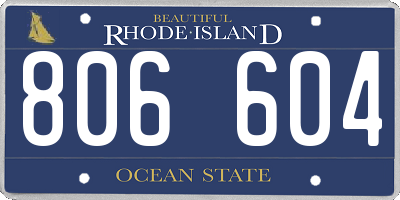 RI license plate 806604