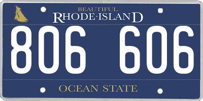 RI license plate 806606