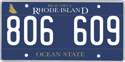 RI license plate 806609