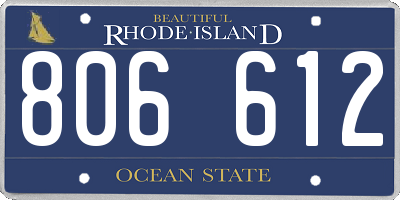 RI license plate 806612