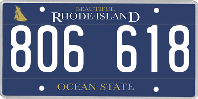 RI license plate 806618