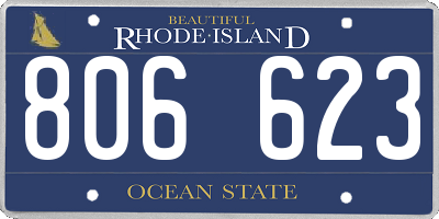 RI license plate 806623