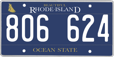 RI license plate 806624