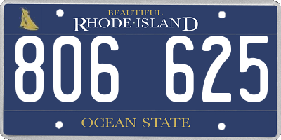 RI license plate 806625
