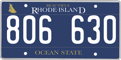 RI license plate 806630