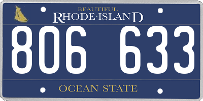 RI license plate 806633