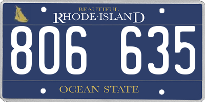 RI license plate 806635