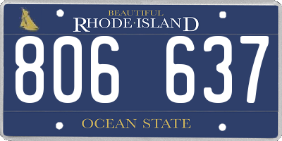 RI license plate 806637