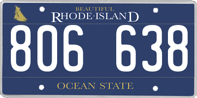 RI license plate 806638