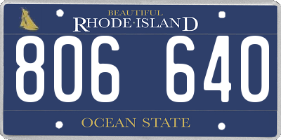 RI license plate 806640