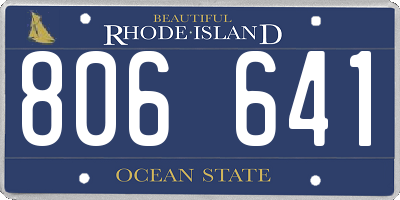 RI license plate 806641