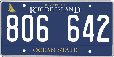 RI license plate 806642