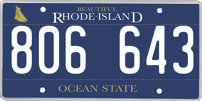 RI license plate 806643