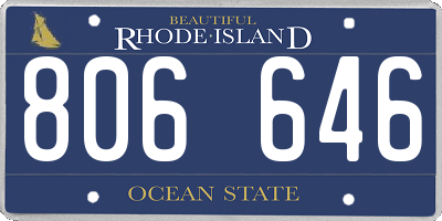 RI license plate 806646