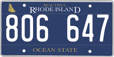 RI license plate 806647