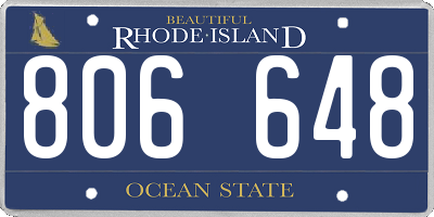 RI license plate 806648