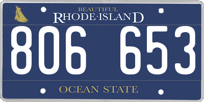RI license plate 806653