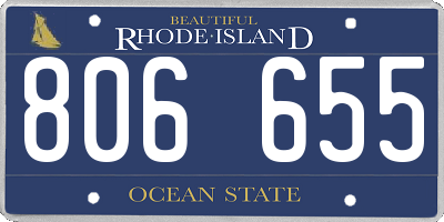 RI license plate 806655