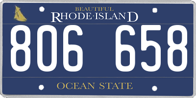 RI license plate 806658