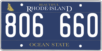 RI license plate 806660