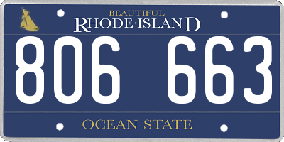 RI license plate 806663