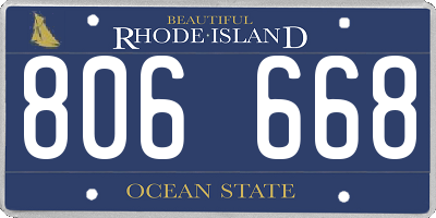 RI license plate 806668