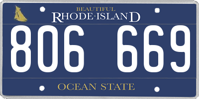 RI license plate 806669