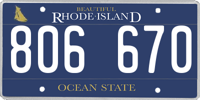 RI license plate 806670