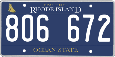 RI license plate 806672