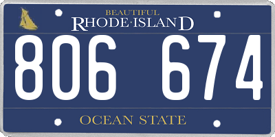 RI license plate 806674