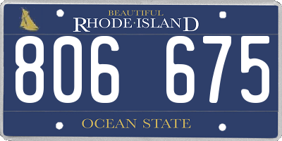 RI license plate 806675