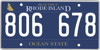 RI license plate 806678