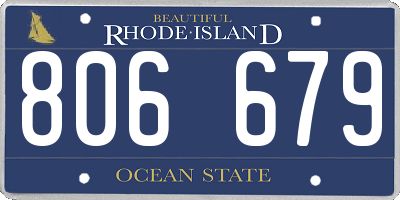 RI license plate 806679