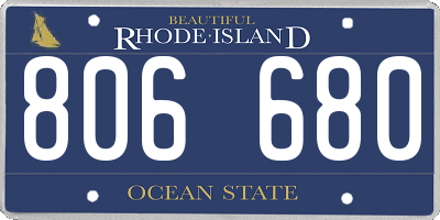 RI license plate 806680