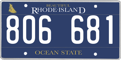 RI license plate 806681