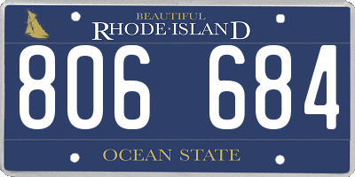 RI license plate 806684