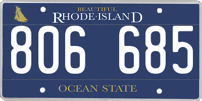 RI license plate 806685