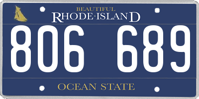 RI license plate 806689