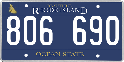 RI license plate 806690