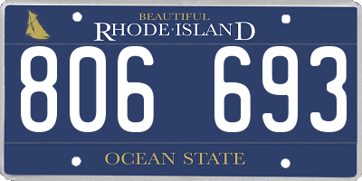 RI license plate 806693