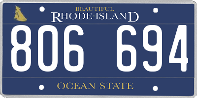 RI license plate 806694