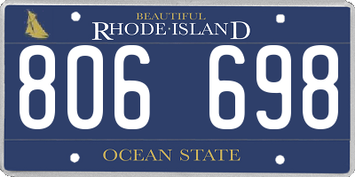 RI license plate 806698