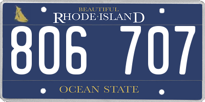 RI license plate 806707