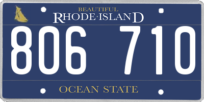 RI license plate 806710