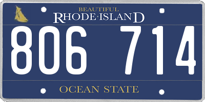 RI license plate 806714