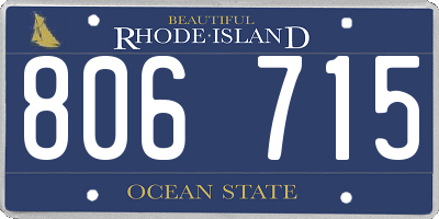 RI license plate 806715